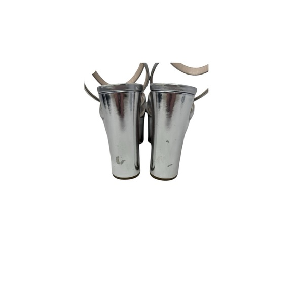 Prada Platform metallic silver sandals sz 8.5 - Picture 5 of 14